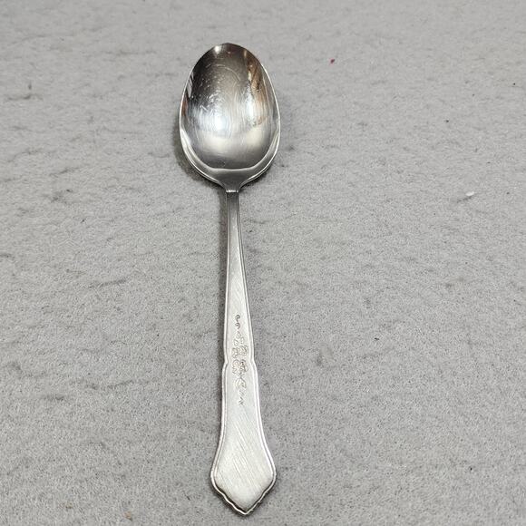 Oneida ASHMORE Floral Design Burnished Handle Dinner Spoon Flatware - Picture 1 of 3
